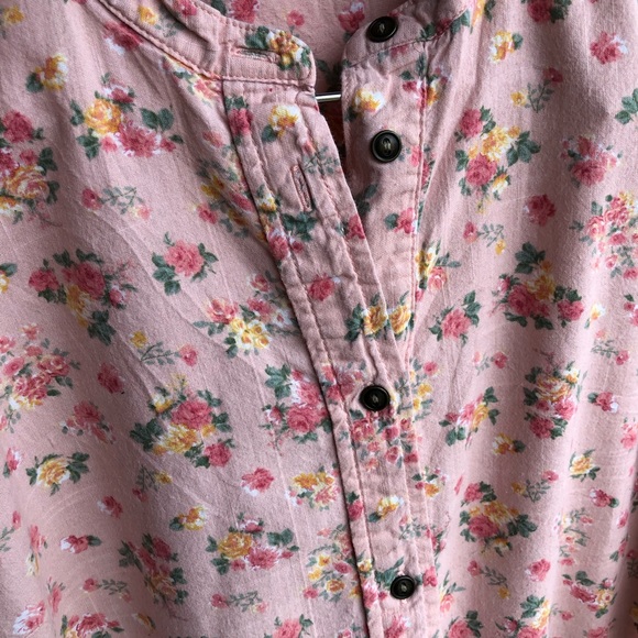 Canyon River Blues 100% Cotton Floral Button Down Mini Dress Pink Size Large - Picture 10 of 10